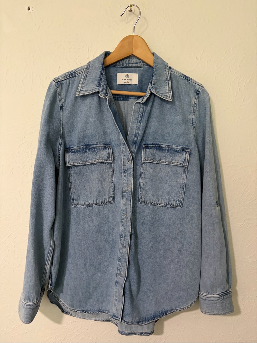 Aritzia Babaton Utility Demin Shirt Size Small